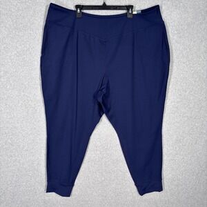 Tek Gear Ultrastretch High Rise Jogger Pants 4X Navy Pockets Wicking Lounge
